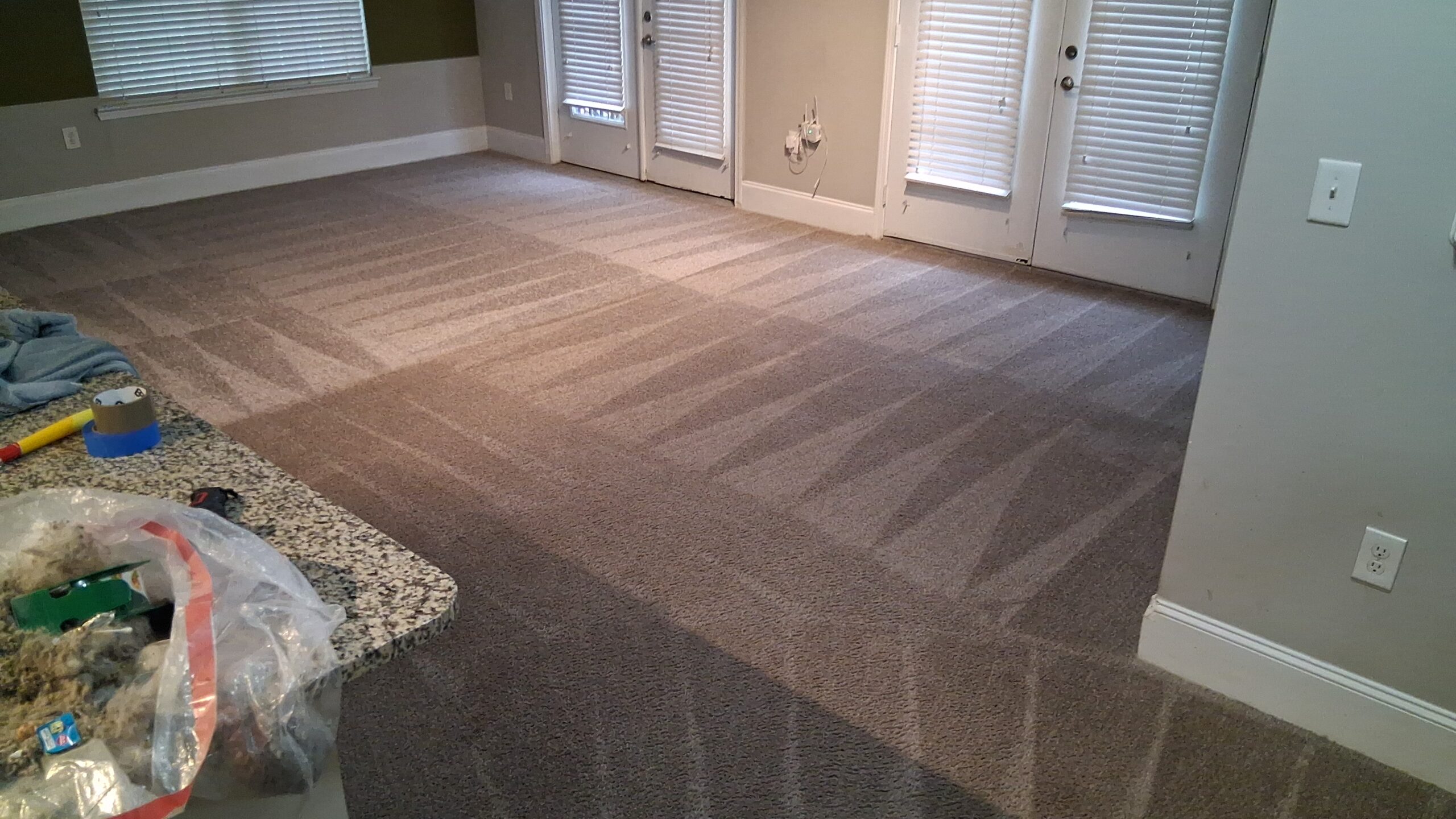 Thoroughly cleaned carpet in a Roswell home, professionally prepared by Mkleaning for move-out, ensuring the space is spotless for the next residents.